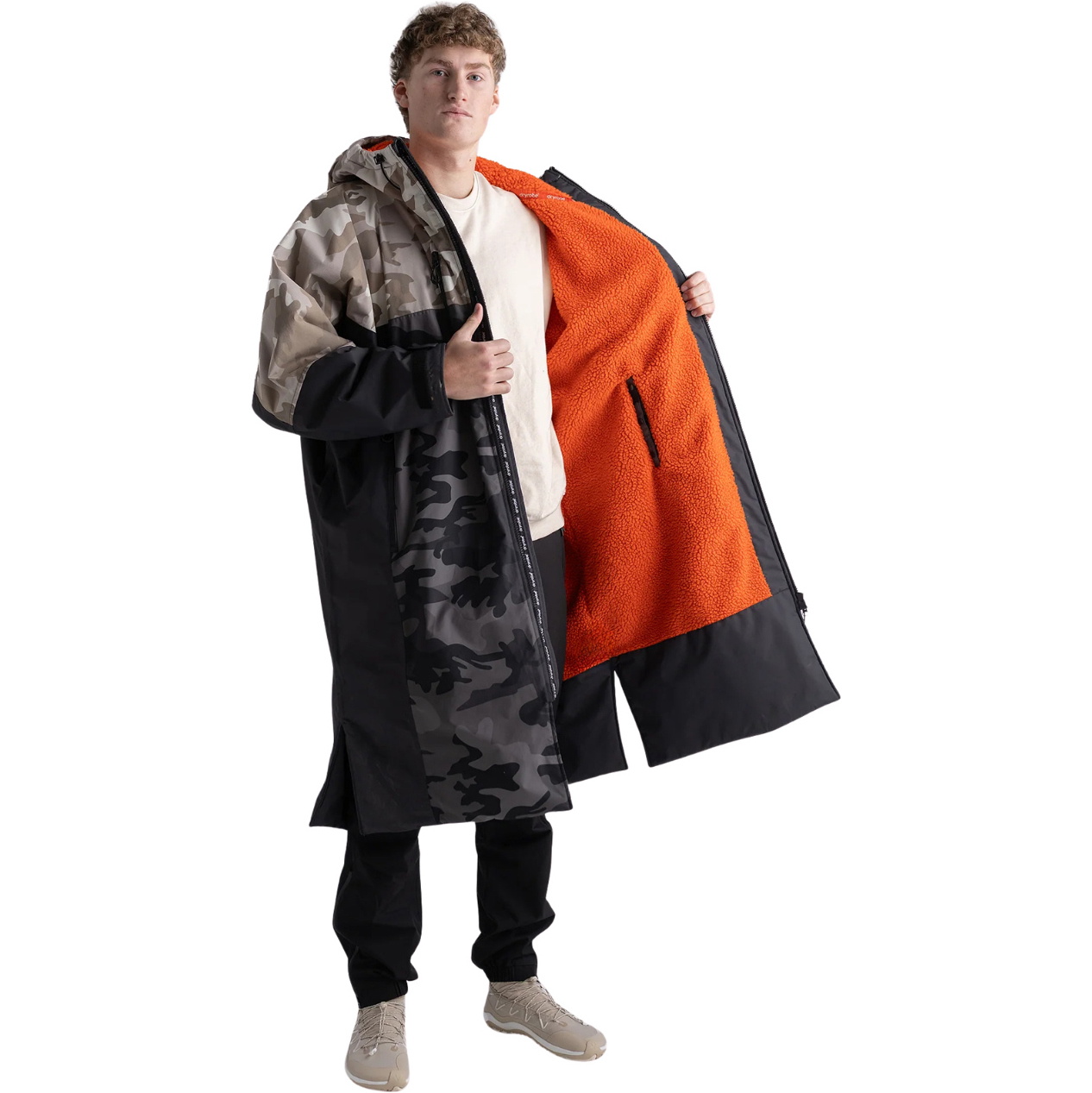 2026 Dryrobe Nexus Long Sleeve Changing Robe NXS - Dual Camouflage / Orange